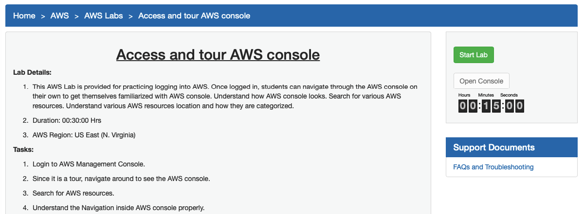 Go through the Lab Details and Tasks provided in the Page ...